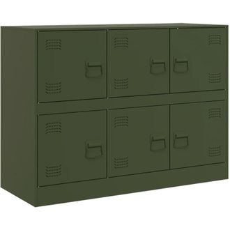 vidaXL Aparador De Acero Verde Oliva 99x39x73 Cm Vidaxl