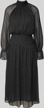 Mango Midikleid mit kleinem Stehkragen Modell POLKY in Black, Gr&ouml;&szlig;e XL