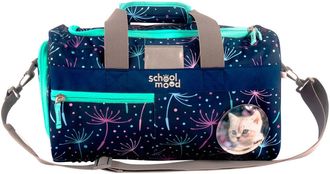 School-Mood Sporttasche SCHOOL-MOOD Lina (K&auml;tzchen), Damen, Gr. B/H/T: 39cm x 20cm x 22cm, blau (lina), Polyester, Taschen Sporttasche