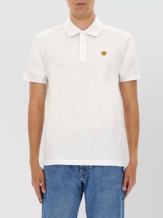 Versace embroidered piqu&eacute; polo shirt
