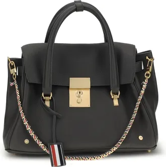 Thom Browne Womens Handbag Mrs. Thom Dark Grey Calf Leather Shoulder Bags