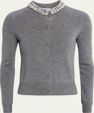 Veronica Beard Daro Embellished Merino Cardigan