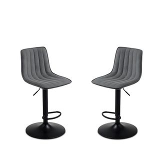 MondoViro Lote de 2 taburetes de tela gris oscuro cm 45x45 91h