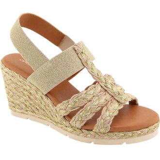 Andr&eacute; Assous Maria Wedge Sandal in Platino Natural at Nordstrom, Size 10