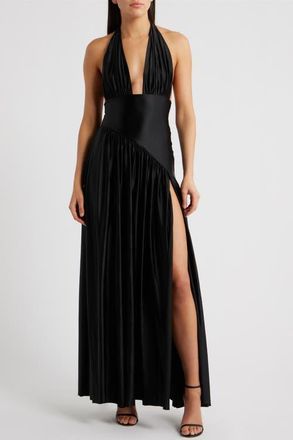 Delfi Rae Halter Gown in Black at Nordstrom, Size X-Large