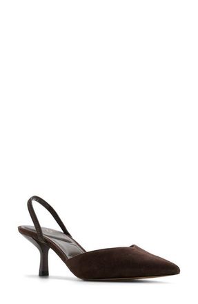Aldo Olivia Pointed Toe Slingback Pump in Dark Brown at Nordstrom, Size 8.5