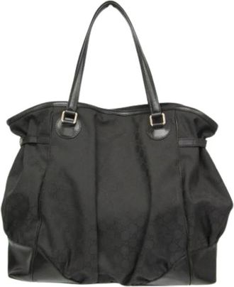 Gucci Pre-owned 257290 Tote bag - Dames - Vintage Shopper - Zwart - ONE Size - Nylon - Vintage