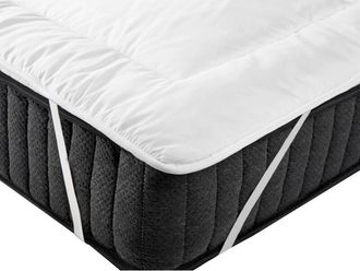 Beliani Mattress Topper White Microfibre EU Small Double Size 120 x 200 cm Machine Washable 4 cm Depth AIZKORRI