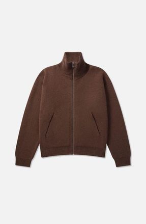 Axel Arigato Core Zip-Up Sweater in Dark Brown at Nordstrom, Size X-Large