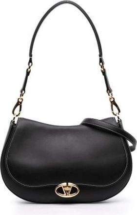 Valentino Pre-owned Shoulder Bags, female, Black, Size: ONE SIZE Pre-owned Leather Shoulder Bag