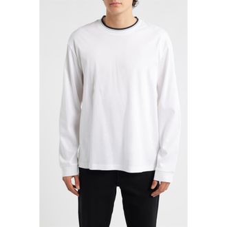 BOSS Talley Cotton Crewneck Top in White at Nordstrom, Size Xx-Large