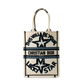 Dior Black Blue White Canvas Handbag Tote Bag (Pre-Owned)