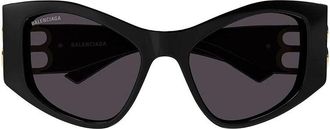 Balenciaga BB0287S001 Oversized Squared Frame Sunglasses - Black