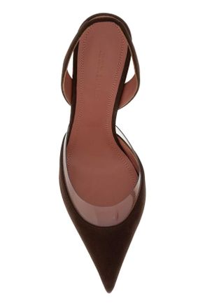 Amina Muaddi Coftra Slingback Heel - Brown
