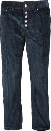 Dondup Fluweel juweel kegelbeenbroek - Dames - Regular Fit Jeans - Blauw - W30 - Katoen - Jeans