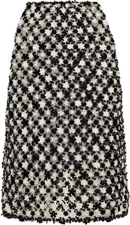 Oscar De La Renta Minigonna con ricamo - Nero