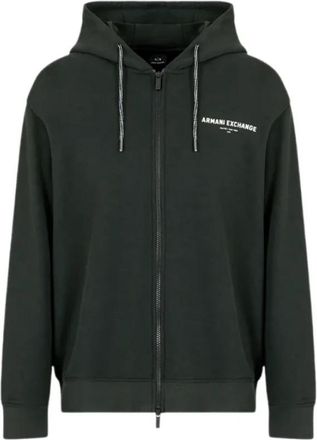 A|X Armani Exchange Antraciet Hoodie - Heren - Vesten met rits - Zwart - L - Katoen - Hoodies & sweatvesten