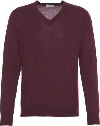 Paolo Pecora Burgundy Wool Knit Sweater