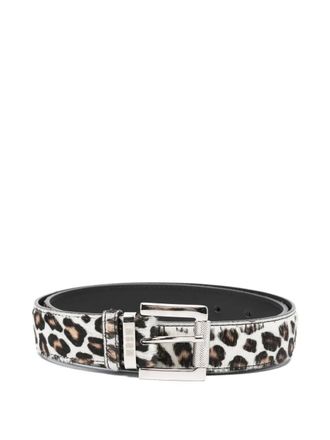 Msgm leopard-print calf-hair belt - women - Calf Hair/Calf Leather - One Size - Neutrals