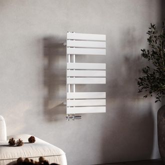 Sonni Scaldasalviette Acqua Calda Termoarredo Radiatore Design Laterale Verticale Scaldasalviette Connessione Laterale Bianca 760x400mm 570 W - Sonni