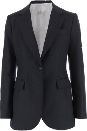 SA SU PHI Navy Tailored Wool Jacket