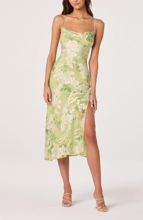 ASTR the Label Gaia Midi Dress in Light Green Floral at Nordstrom, Size X-Small