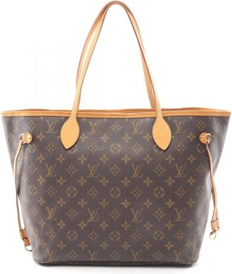 Louis Vuitton Brown Coated Canvas Leather Handbag Tote Bag (Pre-Owned)
