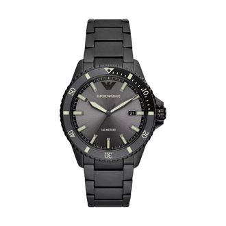 Emporio Armani Accessoires, Heren, Zwart, ONE Size, World Explorer Horloge