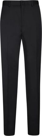 Lanvin Zwarte op maat gemaakte smokingbroek - Heren - Slim Fit Broeken - Zwart - M - Wol - Broeken