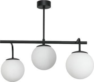 OEM L&aacute;mpara De Techo, Negra Cl&aacute;sica, Pantallas De Bolas De Cristal, Blancas, 15-382 Bastoncillo