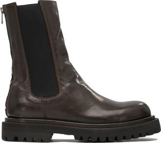 Officine Creative Bruine Leren Enkellaarzen Stijlvolle Look - Dames - Chelseaboots - Bruin - 37 1/2 EU - Leer - Schoenen