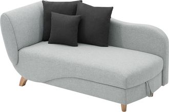 Vente-Unique Div&aacute;n (&aacute;ngulo izquierdo) convertible de tela gris claro con arc&oacute;n PENELOPE