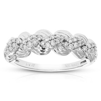Vir Jewels 1/4 cttw Lab Grown Diamond Wedding Band in Sterling Silver For Women