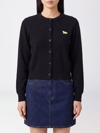Maison Kitsun&eacute; Cardigan girocollo in lana con logo ricamato
