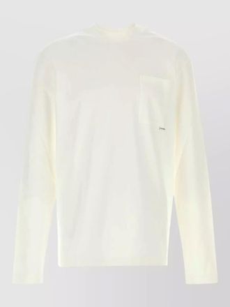 Jil Sander cotton crew neck long sleeve tshirt pocket