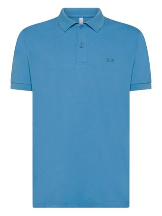 Sun 68 logo-embroidered polo shirt - men - Cotton - L - Blue