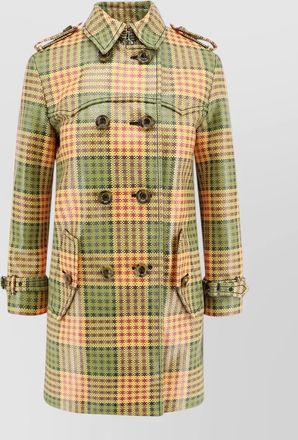 Burberry summerside madras trench coat belt detail