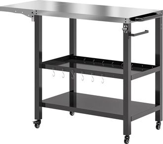 OUTSUNNY Carrito de parrilla 116x50x86 cm negro