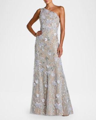 Mac Duggal One-Shoulder Neckline Trumpet Gown
