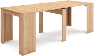Skraut Home Consolle allungabile, Tavolo consolle allungabile, 220, Per 10 persone, Tavolo da pranzo, Stile moderno, Rovere - Skraut Home