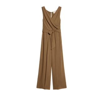 Pennyblack Jumpsuit van gedrapeerde dubbele georgette - Dames - Jumpsuits - Bruin - M - Leer - Jumpsuits & Playsuits