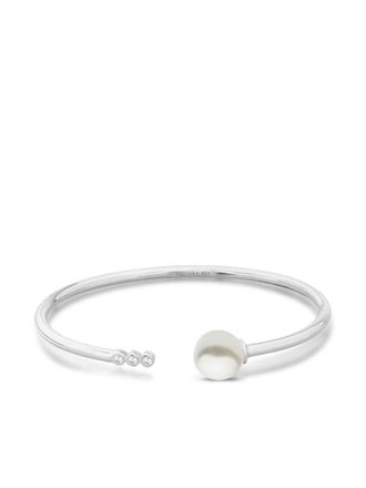 Autore Moda AM open cuff - women - Sterling Silver/South Sea Pearl/White Diamond - S