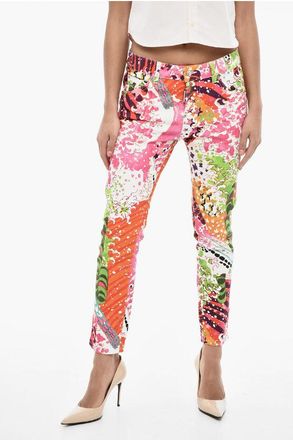 Dsquared2 Printed Cotton Twill Pants with 5 Pockets size 38