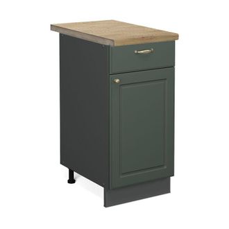 Vicco Mueble Bajo De Cocina Fame-line, Verde Dorado Casa De Campo, 40 Cm, Et Roble Vicco