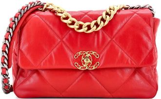 Chanel 19 Flap Bag Quilted Leather Large crossbody bag - Rood