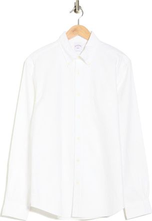 Brooks Brothers Oxford Long Sleeve Cotton Button-Down Shirt in Solid White at Nordstrom Rack, Size Xx-Large