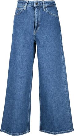 Calvin Klein High Rise Wide Jeans - Dames - Loose Fit Jeans - Blauw - W25 - Katoen - Jeans