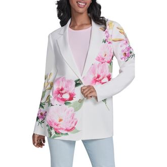 Karl Lagerfeld Placed Floral Blazer in Soft White at Nordstrom, Size 12
