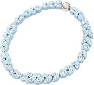 Bottega Veneta Pastel Blue Crystal Embellished Necklace