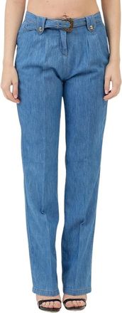 Versace Jeans Couture Lichtgewicht denim riem hoge taille jeans - Dames - Slim Fit Jeans - Blauw - W29 - Denim - Jeans